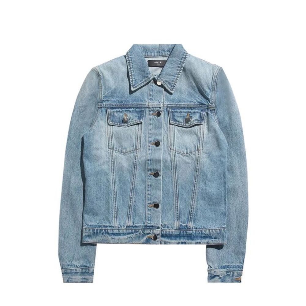 Amiri Denim Jacket Button Closure Women Blue Jackets & Coats - Picture 1 of 3
